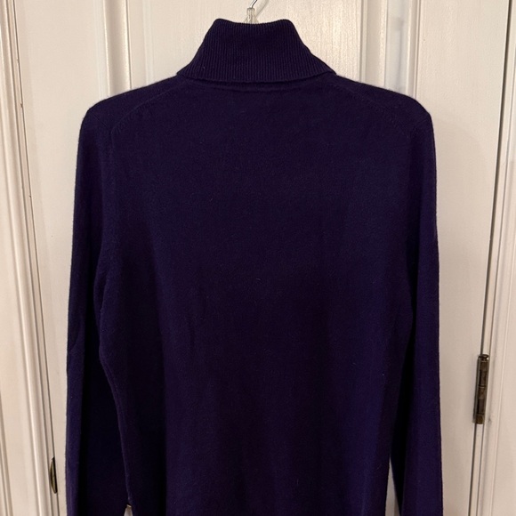 Cashmere Lord & Taylor Deep Purple  Turtleneck Sweater - Picture 10 of 11